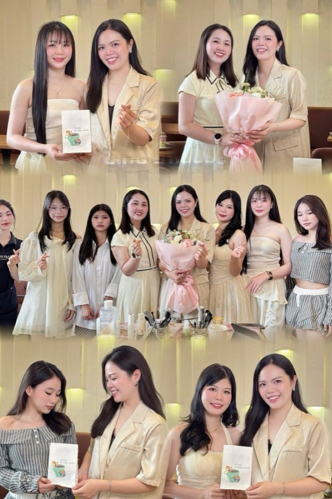 Chị em nhận Sổ Tay Makeup Cá Nhân tại CELLA
